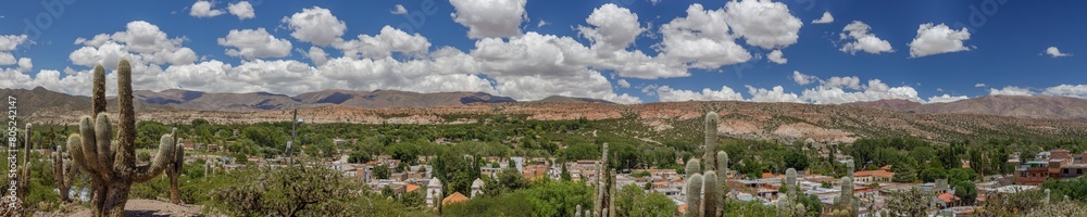 Panoramic view of the hills in Humahuaca, Jujuy, Argentina.