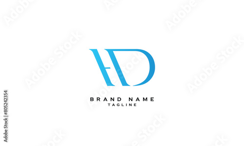 HD, DH, Abstract initial monogram letter alphabet logo design