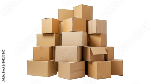 Cardboard box. Transparent background or PNG file.