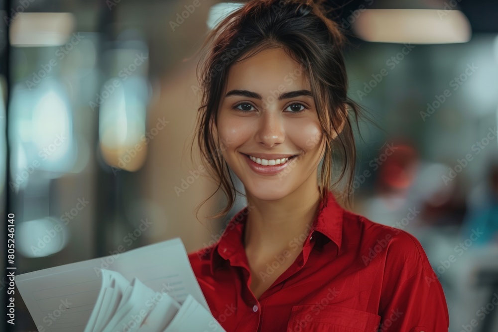 Portrait of young beautiful female financier Portrait of young beautiful female financier
