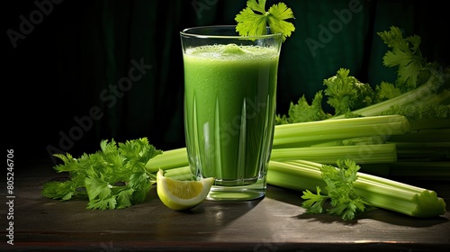 juice green celery fresh photo