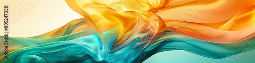 serene blend of saffron and turquoise, ideal for an elegant abstract background photo
