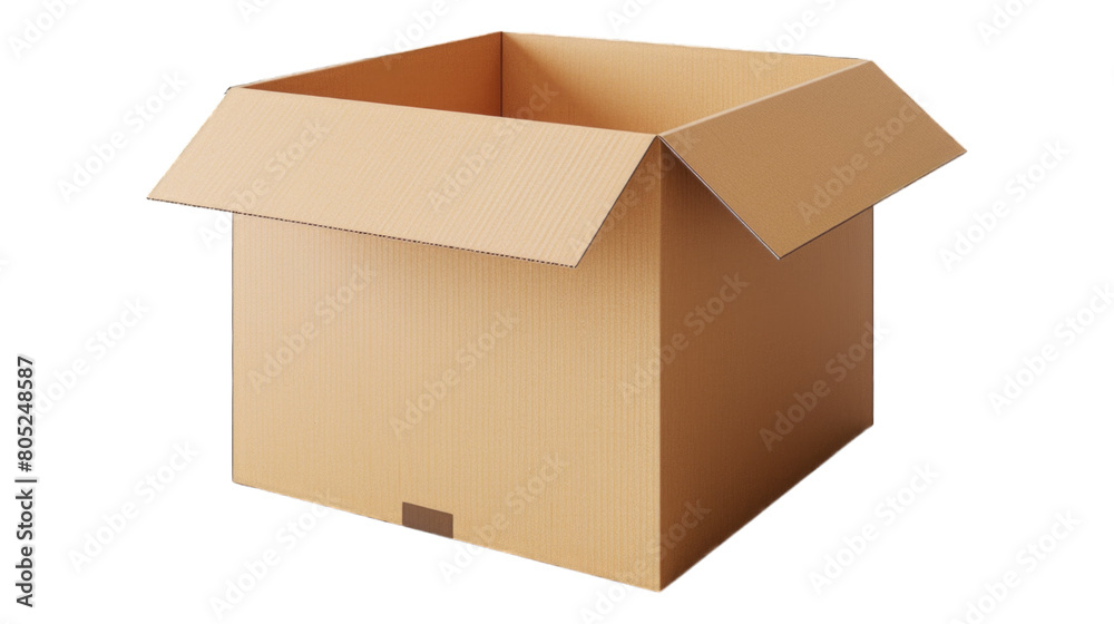 Cardboard box. Transparent background or PNG file.