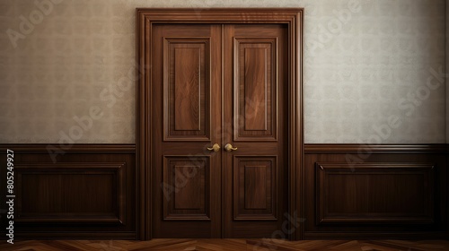 mahogany interior front door photo