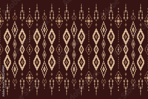 Vintage cross stitch traditional ethnic pattern. Ikat background abstract Aztec Indonesian Indian Malay beautiful seamless pattern for fabric,cloth,dress,carpet,curtain,sarong,batik,wallpaper photo