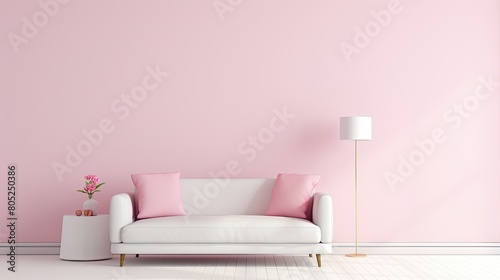 interior white pink wall