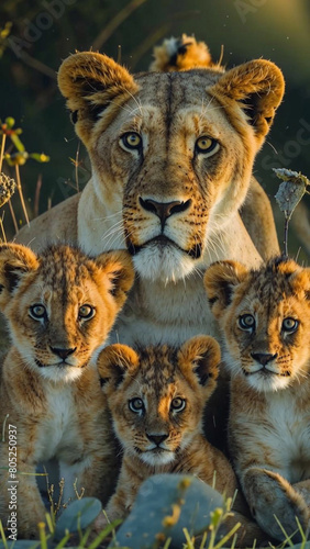 lioness and cubs