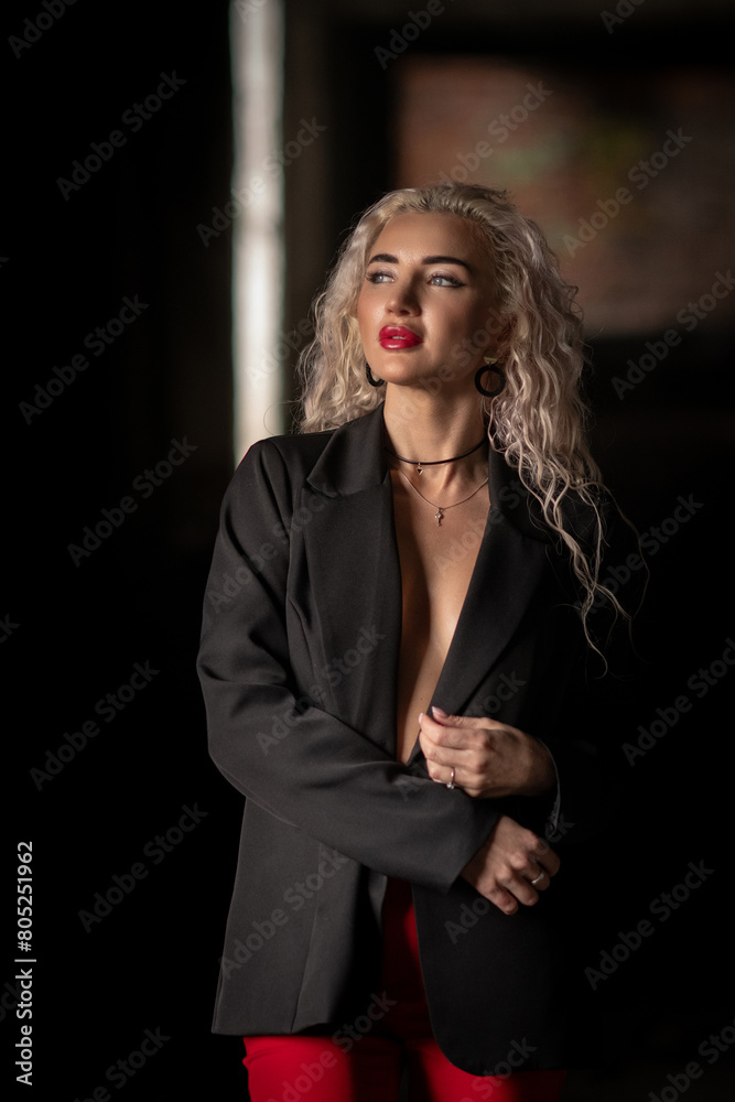 Glamor portrait of a beautiful blonde girl outdoors. Glamor portrait of a beautiful blonde girl outdoors.