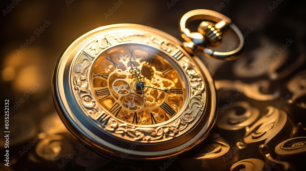 antique golden clock In the second photograph antique golden clock In the second photograph