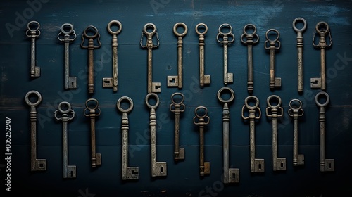 keys dark grey blue background