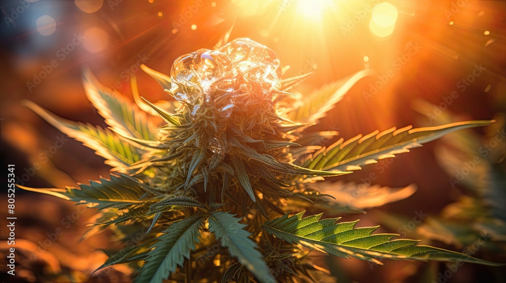 Obraz premium trichomes cannabis sun