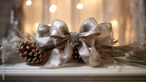 glamour silver christmas bows