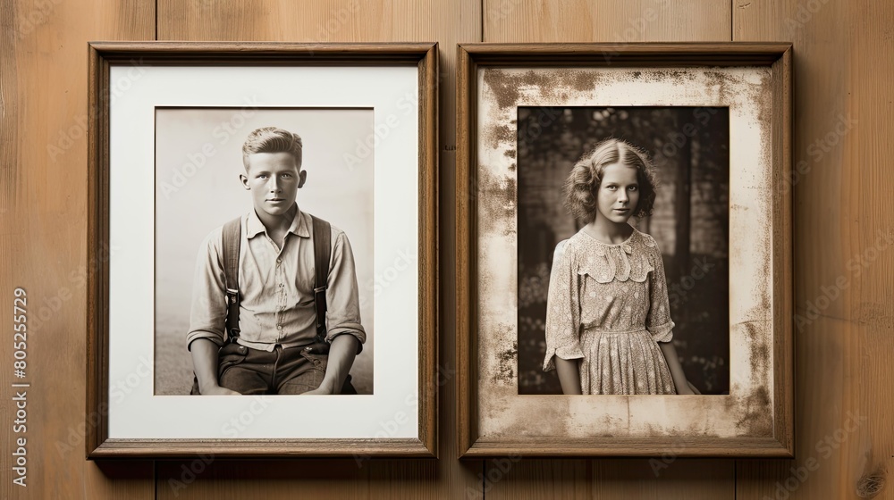 Naklejka premium young brown frame