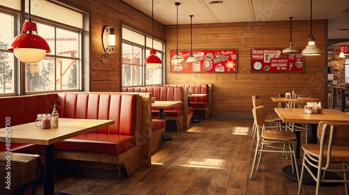 menu fast food restaurant interior