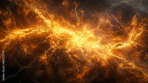 Electrical power golden lightning energy dynamic texture background