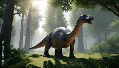 Apatosaurus With Its Long Neck Stretched High An  2 © Taufica