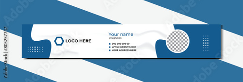 Linkedin cover design and email signature design vector template
