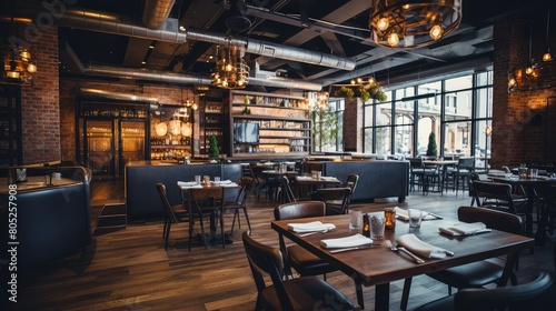 design blurred modern restaurant interior