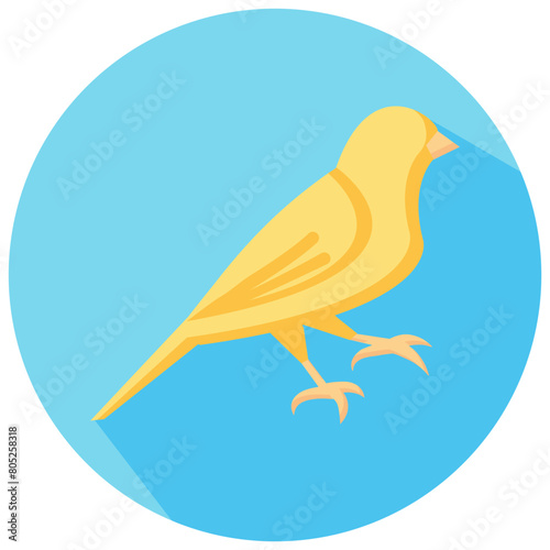 canary round flat vector icon