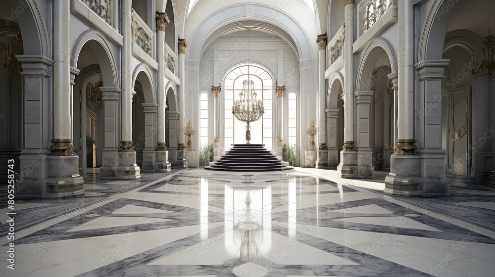 Fototapeta premium entrance grey white marble