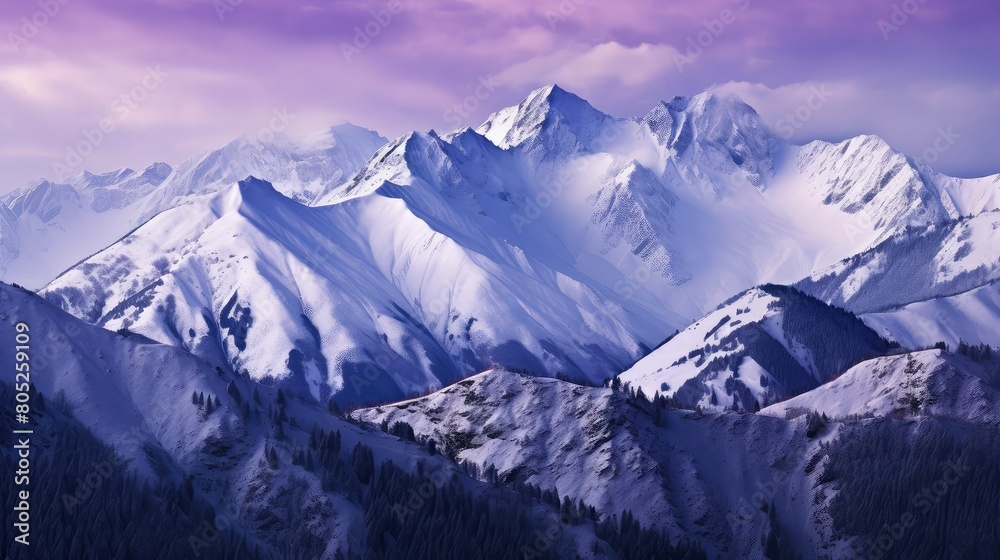 Fototapeta premium serene purple mountain