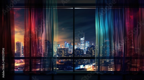 night blurred interior design window © vectorwin
