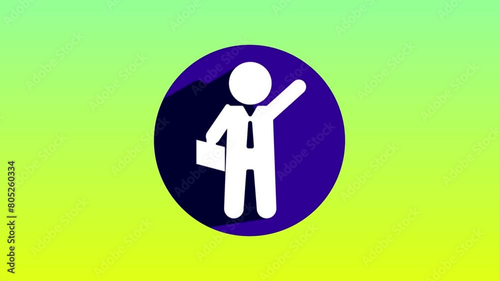 A business man icon animated on a background A business man icon animated on a background