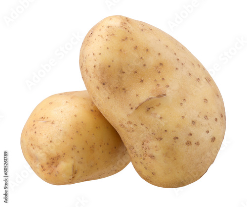 Two potatoes isolated, transparent PNG, PNG format, cut out