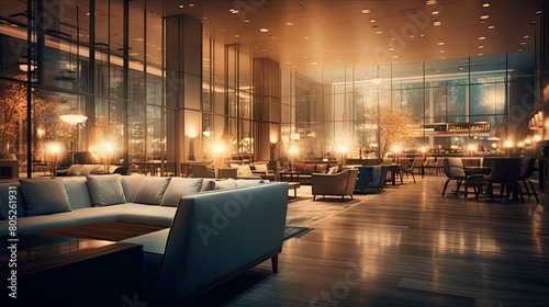 plush blurred hotel interiors