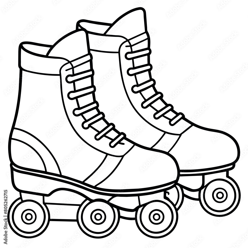 rollerblades outline illustration digital coloring book page line art drawing rollerblades outline illustration digital coloring book page line art drawing