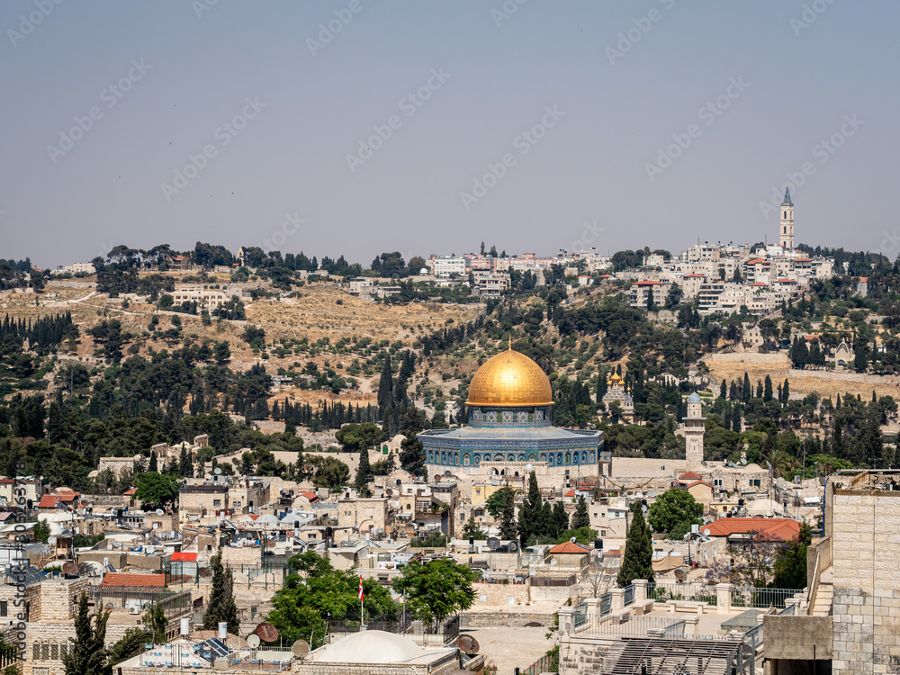 View of the Jerusalem Dome of the rock from the wall