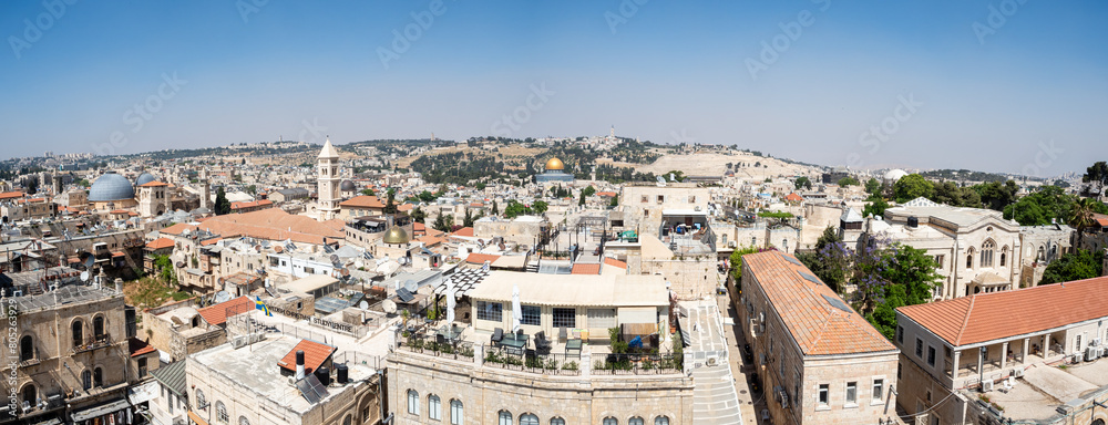 Panoramic view of Jerusalem from the wall