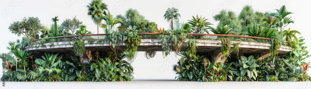 A bridge with a lush green jungle on either side A bridge with a lush green jungle on either side