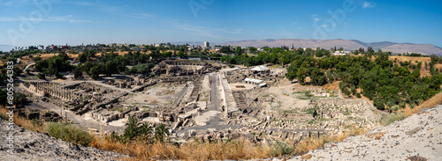 Panoramic view of Beit She'an Archaelogical site photo