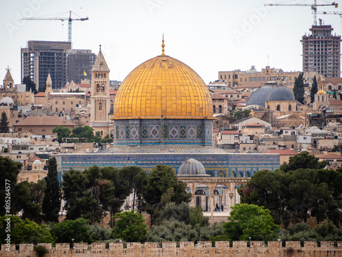 View of the Jerusalem Dome of the rock from outside the wall
