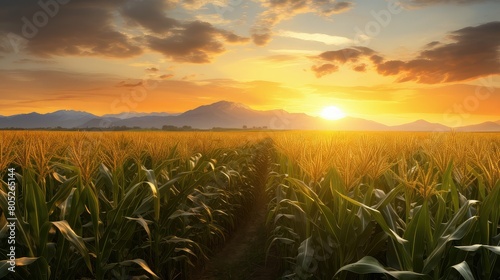field sunset corn background