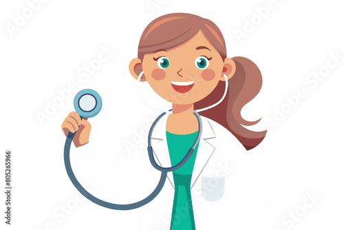 Close up of smiling mature woman cardiologist showing to camera stethoscope Assessing patient health listen internal body sounds check health condition of heart or lungs measure of blood pressure