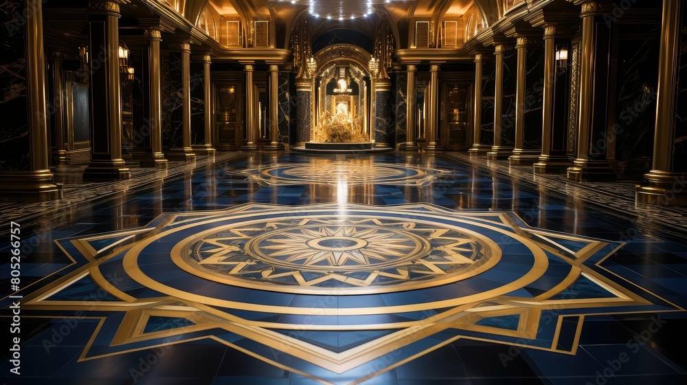 Obraz premium patterns blue and gold design