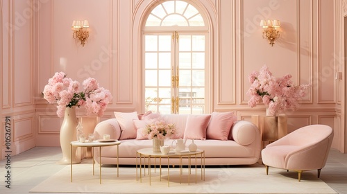living pink gold design