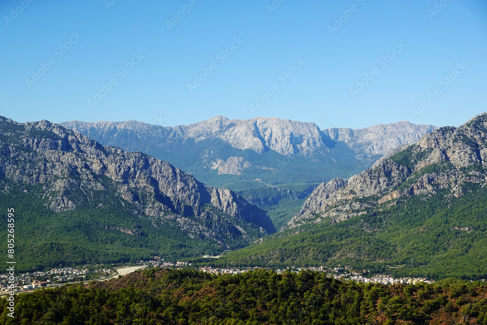 Obraz premium The view from Calis mountain, the mountain between Kemer and Camyuva 