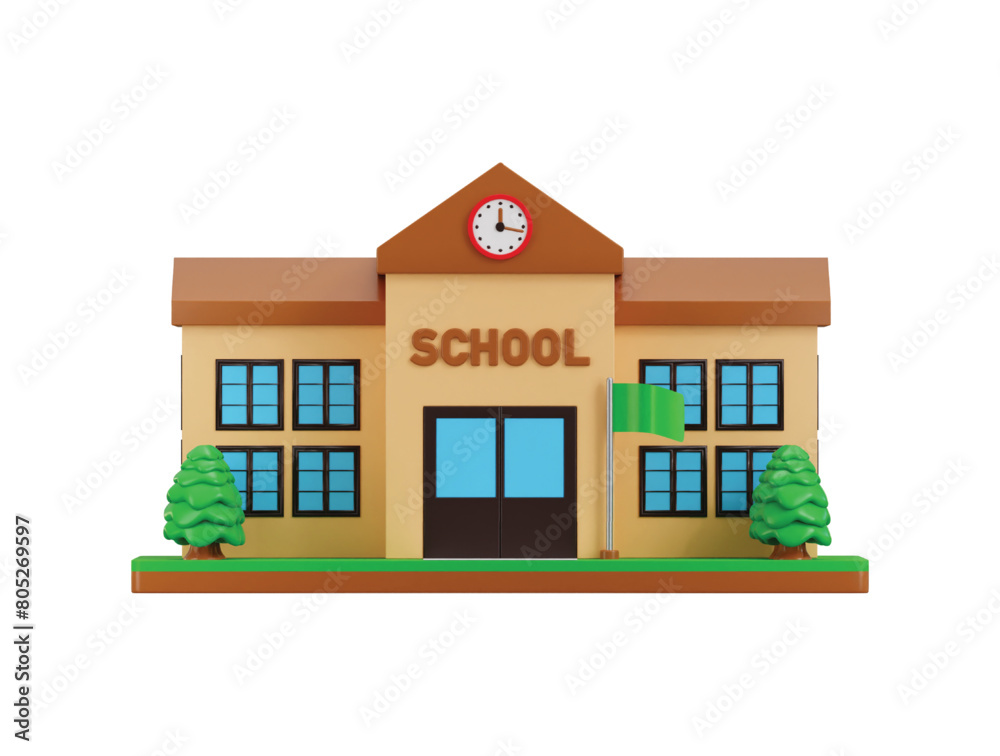 school icon 3d render concept of education icon vector illustration