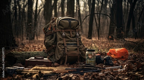 backpack bow hunting equipment photo