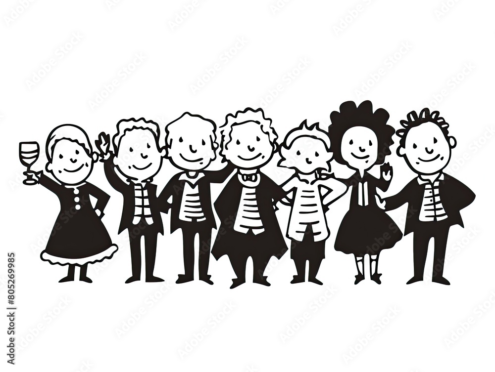 Schopenhauer's Soiree: Minimalistic Stick Figure Cartoon
Schopenhauer's Soiree: Minimalistic Stick Figure Cartoon