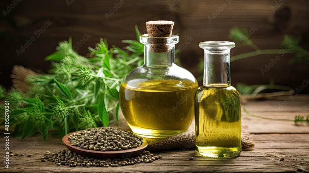 fresh hempseed oil The second photo is fresh hempseed oil The second photo is
