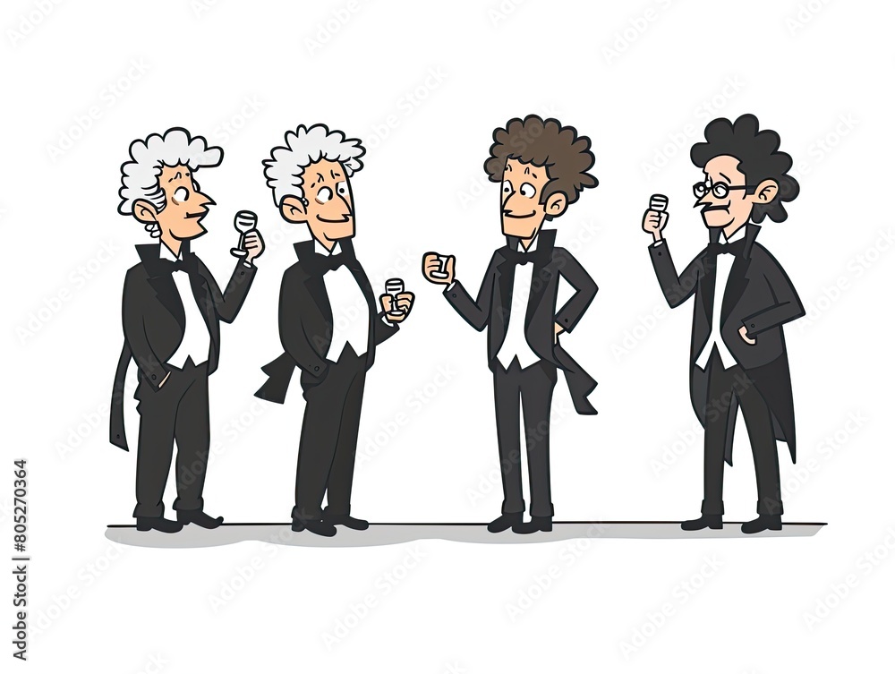 Schopenhauer's Soiree: Minimalistic Stick Figure Cartoon
Schopenhauer's Soiree: Minimalistic Stick Figure Cartoon