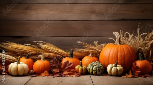 fallen thanksgiving pumpkin background