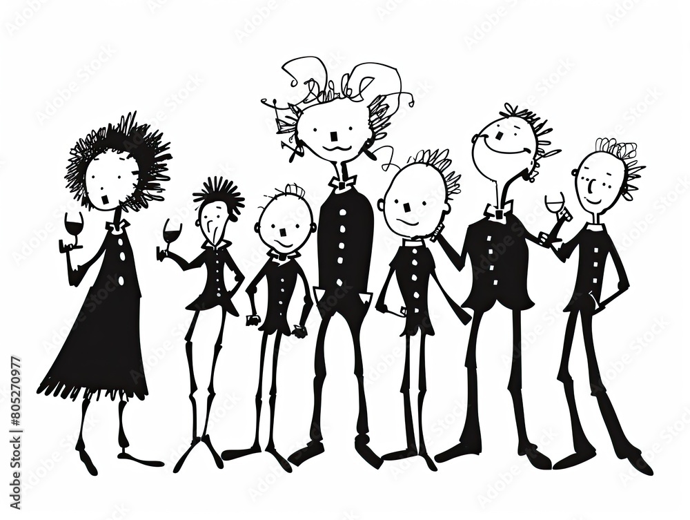 Schopenhauer's Soiree: Minimalistic Stick Figure Cartoon
Schopenhauer's Soiree: Minimalistic Stick Figure Cartoon