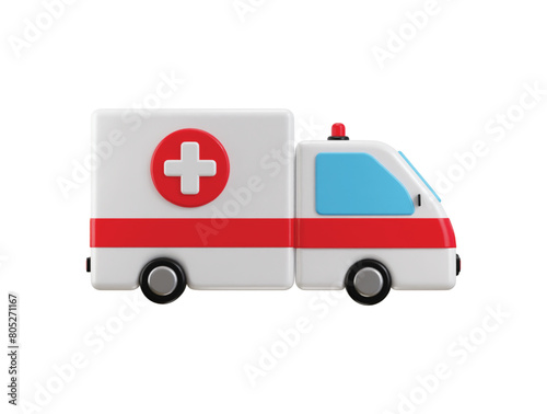 Medical ambulance vehicle icon 3d rendering vector illustration