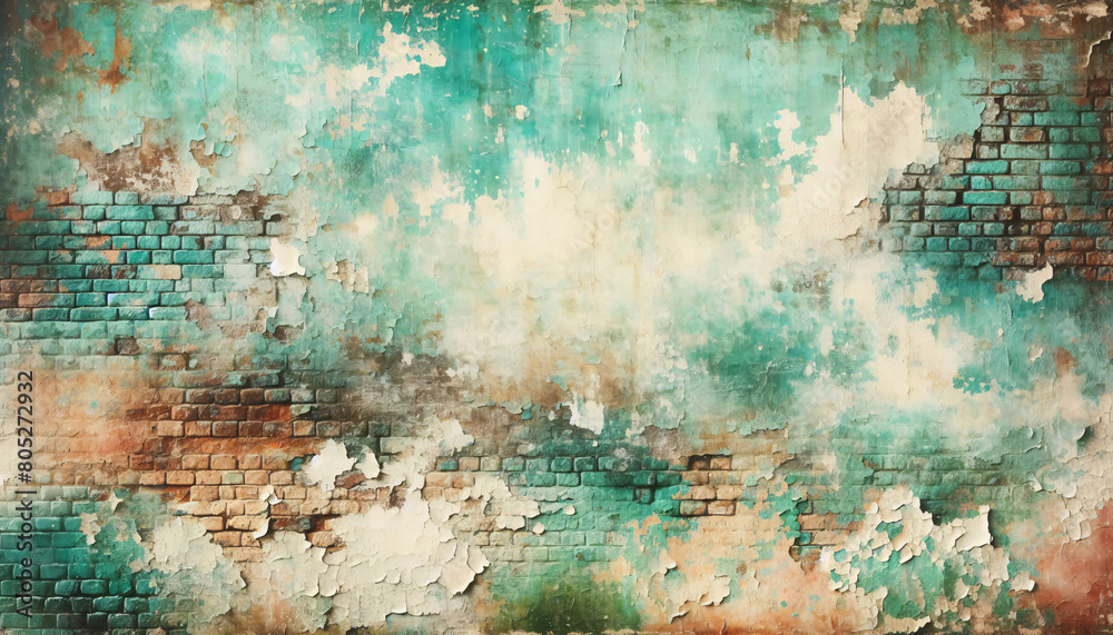 Obraz premium Grunge Hintergrund oder Textur in hellblau, rost und beige