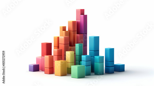 3D Flat Icon  Strategy Spectrum - A Spectrum of Business Strategies Leading to Victory in Financial Growth and Innovation